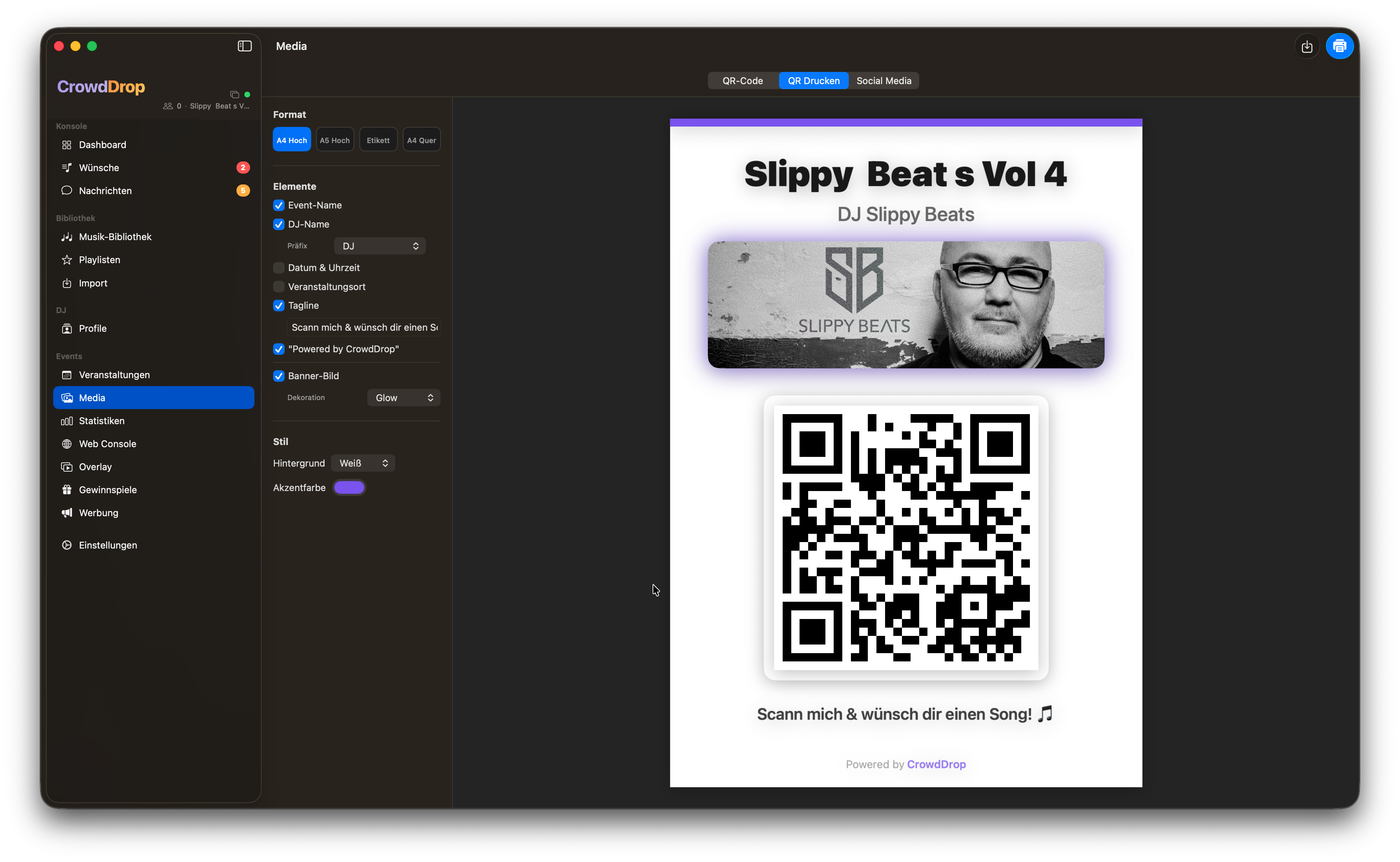 QR Code Print Editor